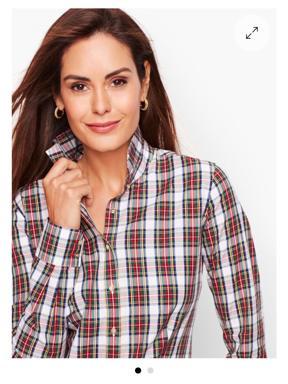 Talbots Red Multi Plaid Button-Down Shirt